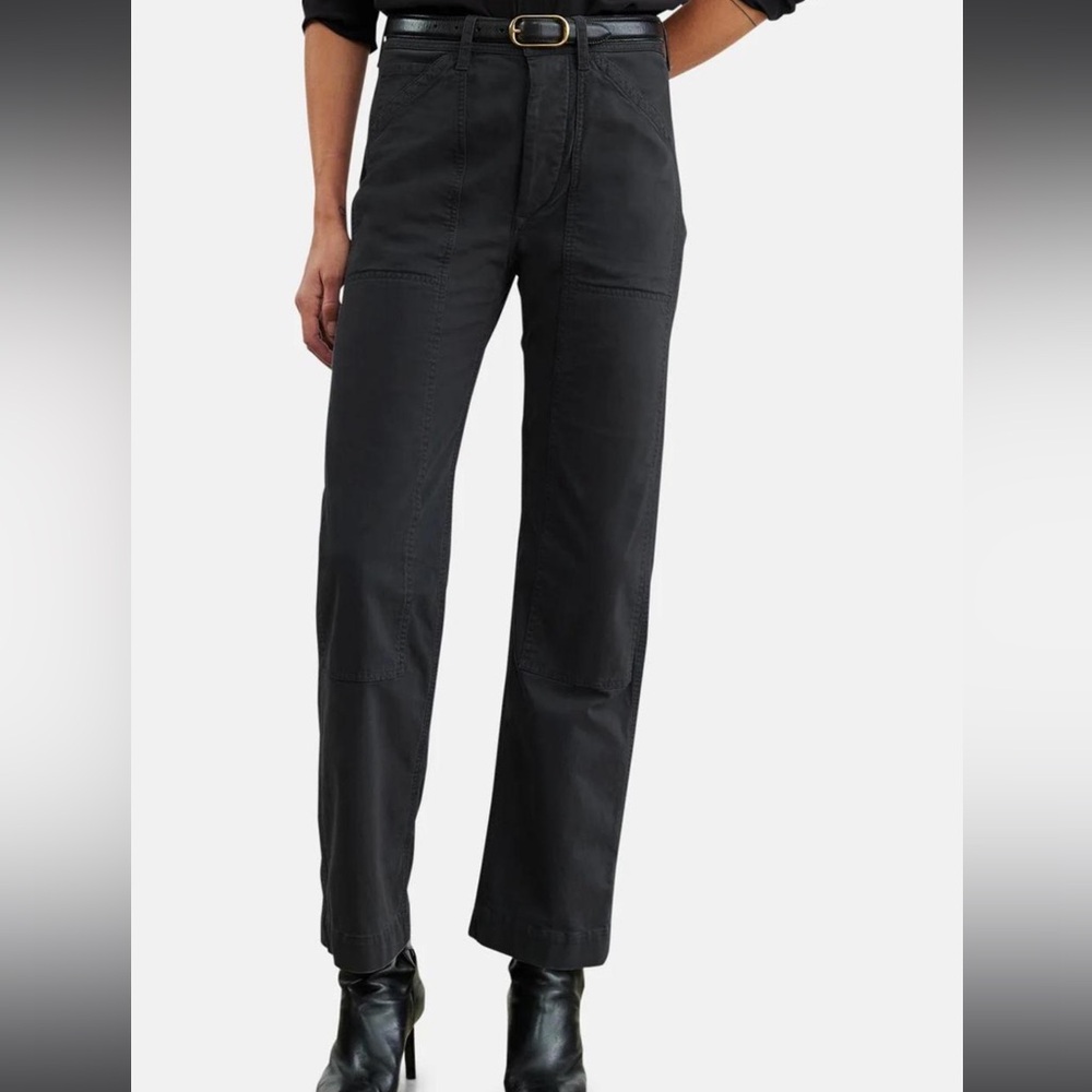 Nili Lotan Black Straight-Leg Jeans